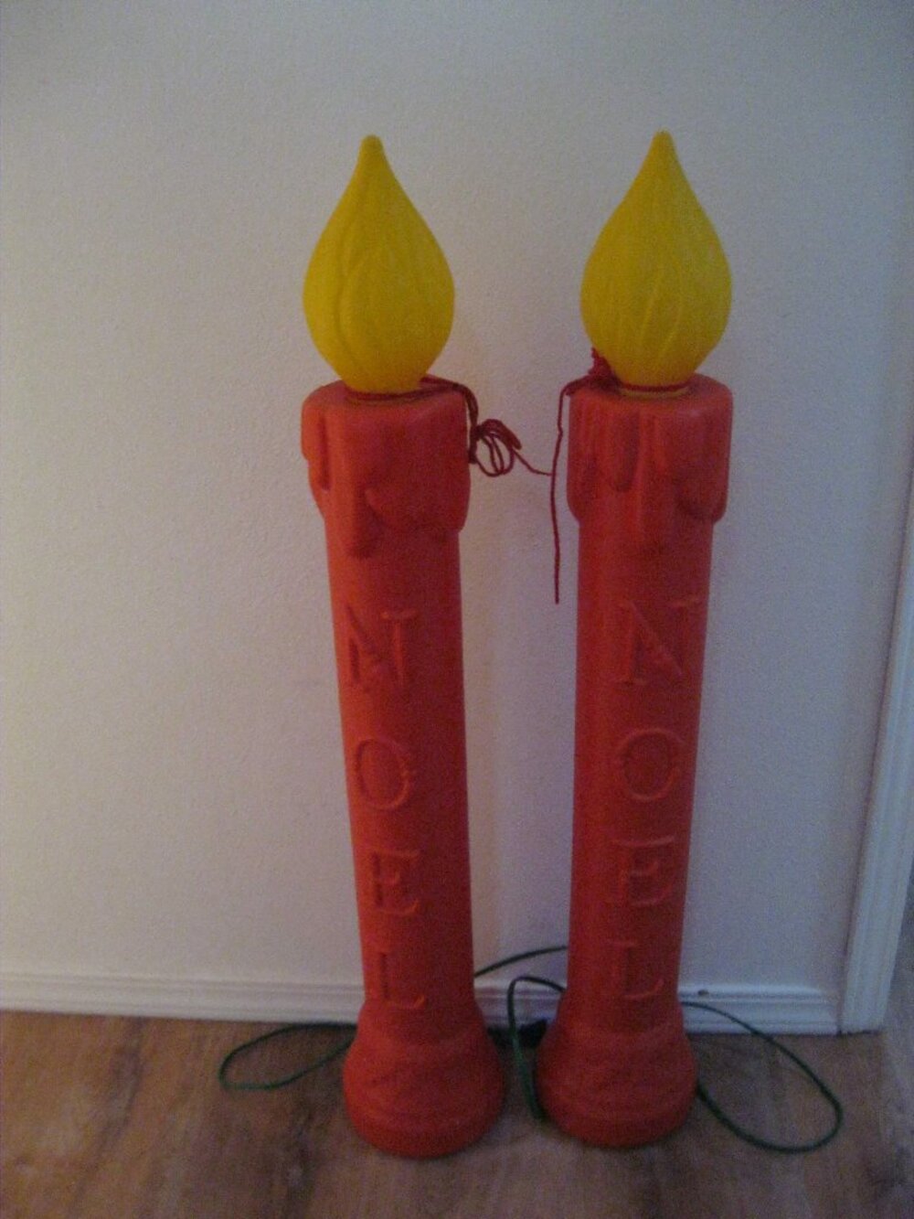 Two Noel Candles Christmas Blow Molds Canada